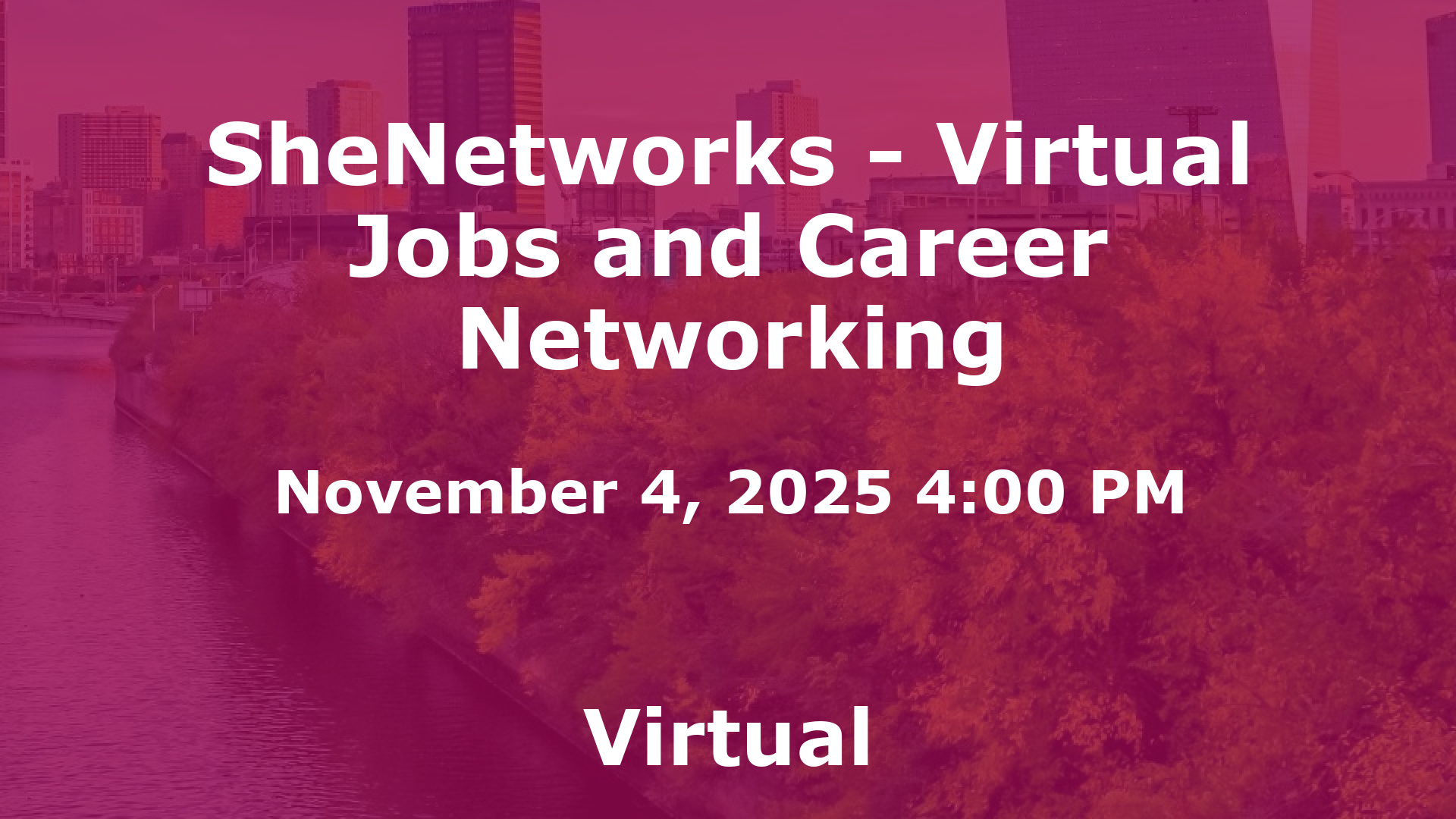 SheNetworks - Virtual Jobs and Career Networking event image